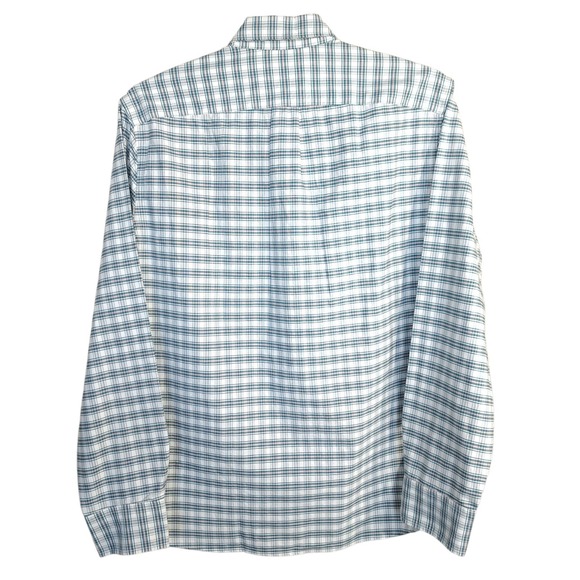 J.Crew Factory Men's Collared Button-Down Shirt‎ L Slim Green Plaid Long Sleeves - Picture 9 of 10
